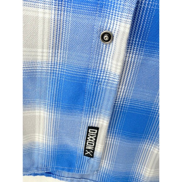 DIXXON The Pierside Flannel Men’s 2XL Blue Plaid Pre-Pleat Pearl Snap - Picture 5 of 10